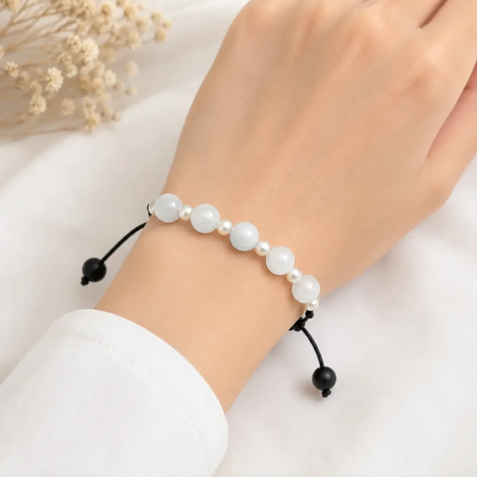 دستبند دخترانه مروارید مدل آفتاب پرست کد TR76123