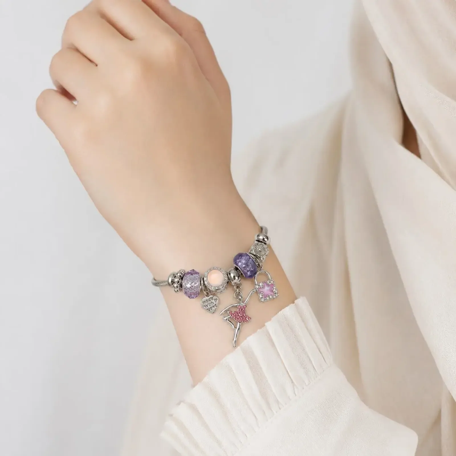 دستبند دخترانه مدل پاندورا کد TR1234