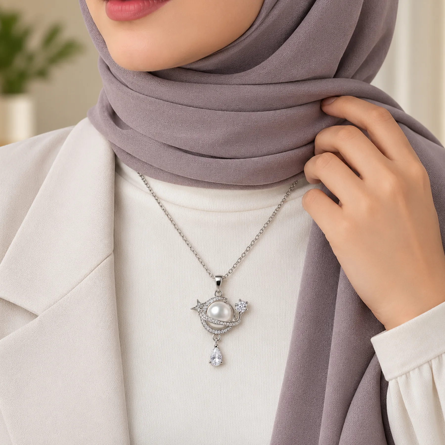 گردنبند دخترانه طرح کهکشانی کد TR2404